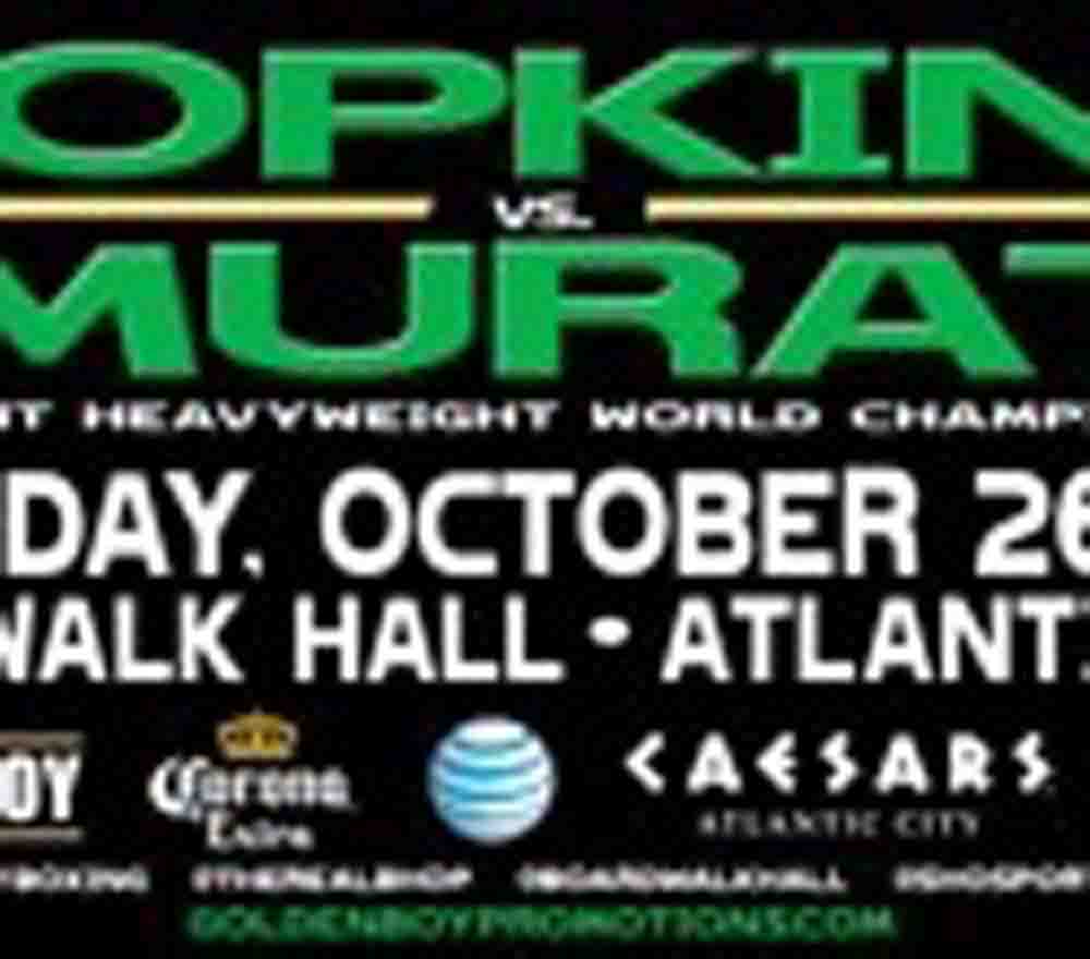 IBF LIGHT HEAVYWEIGHT WORLD CHAMPION BERNARD HOPKINS TO FACE MANDATORY CHALLENGER KARO MURAT IN A BOUT RESCHEDULED FOR OCTOBER 26 AT BOARDWALK HALL IN ATLANTIC CITY, NJ LIVE ON SHOWTIME CHAMPIONSHIP BOXING