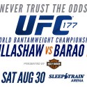 TICKETS ON SALE FOR DILLASHAW-BARAO II TITLE REMATCH IN SACRAMENTO